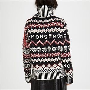 Monse- Inside out “Fair Isle” Wool Skull Turtleneck Sweater